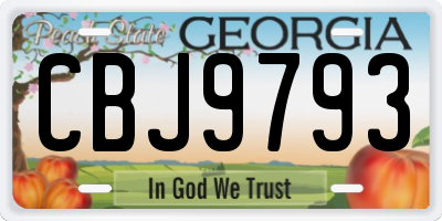 GA license plate CBJ9793
