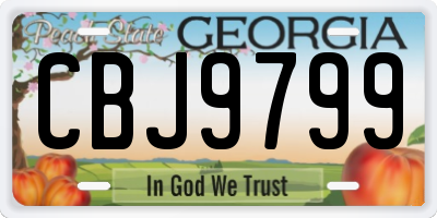 GA license plate CBJ9799