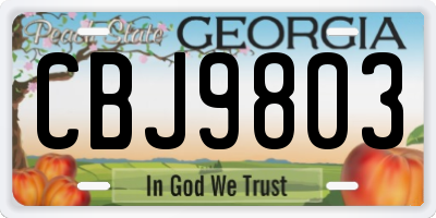 GA license plate CBJ9803