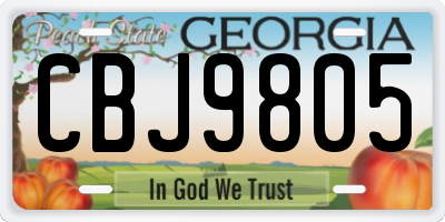 GA license plate CBJ9805