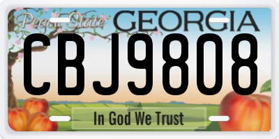 GA license plate CBJ9808
