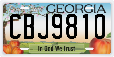 GA license plate CBJ9810