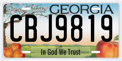 GA license plate CBJ9819