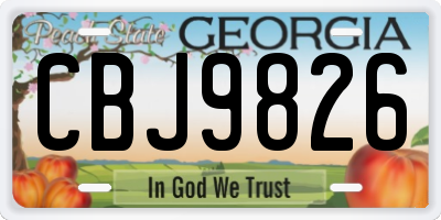 GA license plate CBJ9826