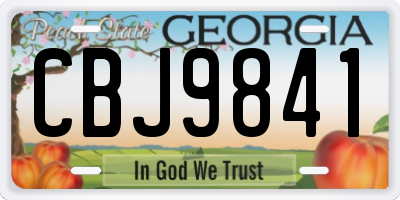 GA license plate CBJ9841