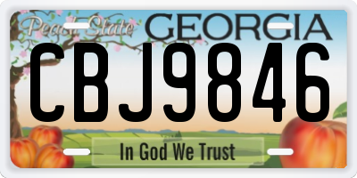 GA license plate CBJ9846