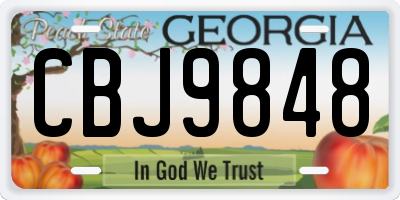 GA license plate CBJ9848