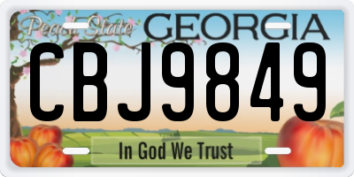 GA license plate CBJ9849