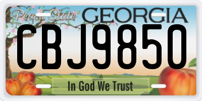 GA license plate CBJ9850