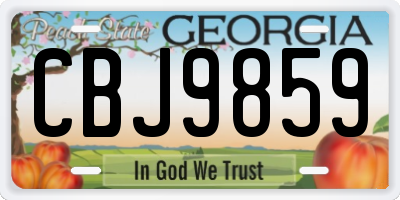 GA license plate CBJ9859