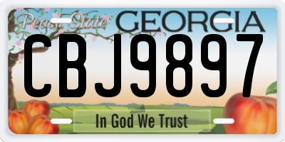 GA license plate CBJ9897