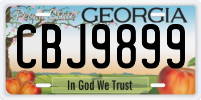 GA license plate CBJ9899