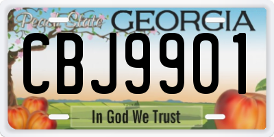 GA license plate CBJ9901