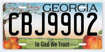 GA license plate CBJ9902