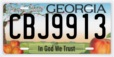 GA license plate CBJ9913