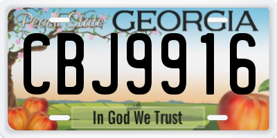 GA license plate CBJ9916