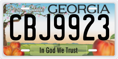 GA license plate CBJ9923