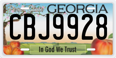 GA license plate CBJ9928