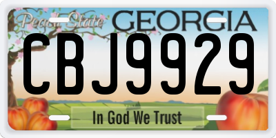 GA license plate CBJ9929