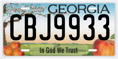GA license plate CBJ9933