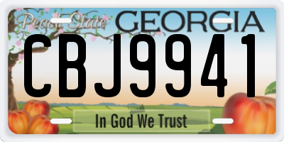 GA license plate CBJ9941