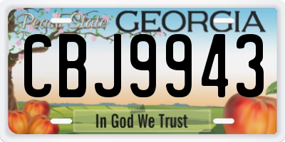 GA license plate CBJ9943