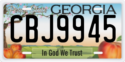 GA license plate CBJ9945