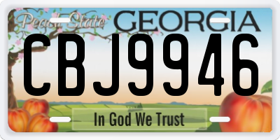 GA license plate CBJ9946