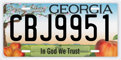 GA license plate CBJ9951