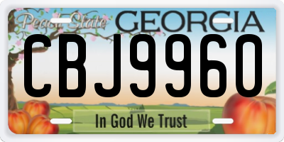 GA license plate CBJ9960
