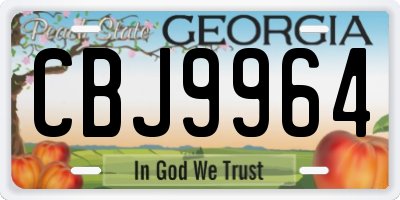 GA license plate CBJ9964