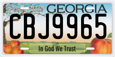 GA license plate CBJ9965