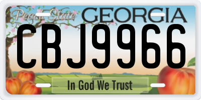 GA license plate CBJ9966