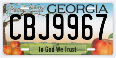 GA license plate CBJ9967