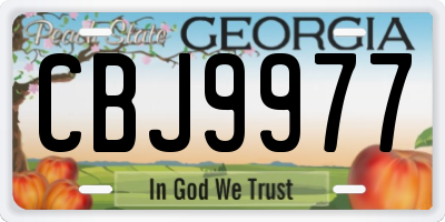 GA license plate CBJ9977