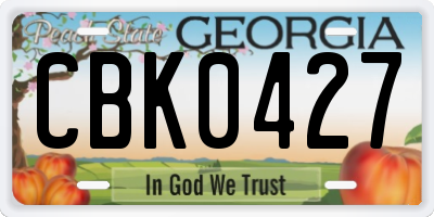 GA license plate CBK0427