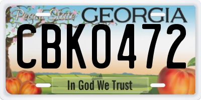 GA license plate CBK0472