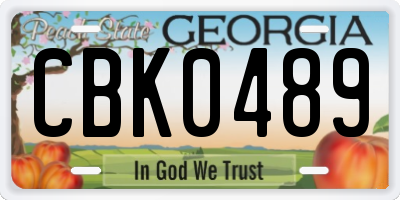 GA license plate CBK0489