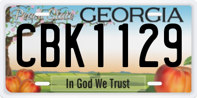GA license plate CBK1129