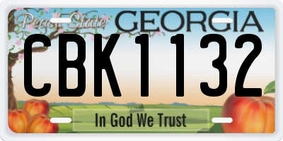 GA license plate CBK1132
