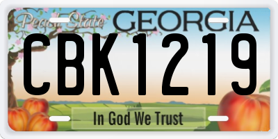GA license plate CBK1219