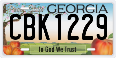 GA license plate CBK1229