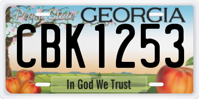 GA license plate CBK1253