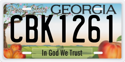 GA license plate CBK1261