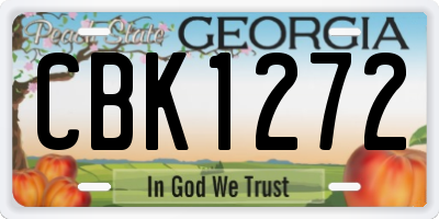 GA license plate CBK1272