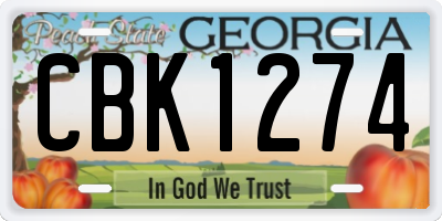 GA license plate CBK1274