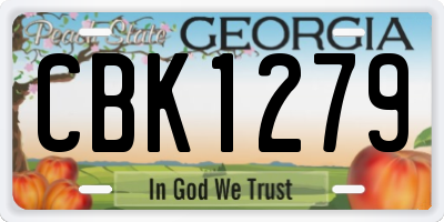 GA license plate CBK1279
