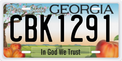 GA license plate CBK1291