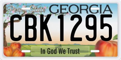 GA license plate CBK1295