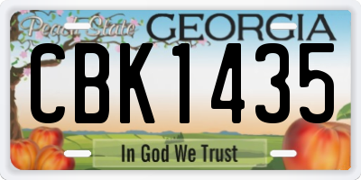 GA license plate CBK1435